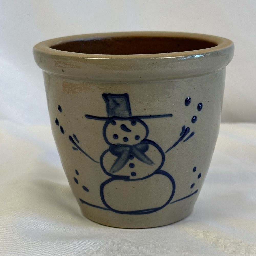 Beaumont Brothers Pottery Snowman Crock